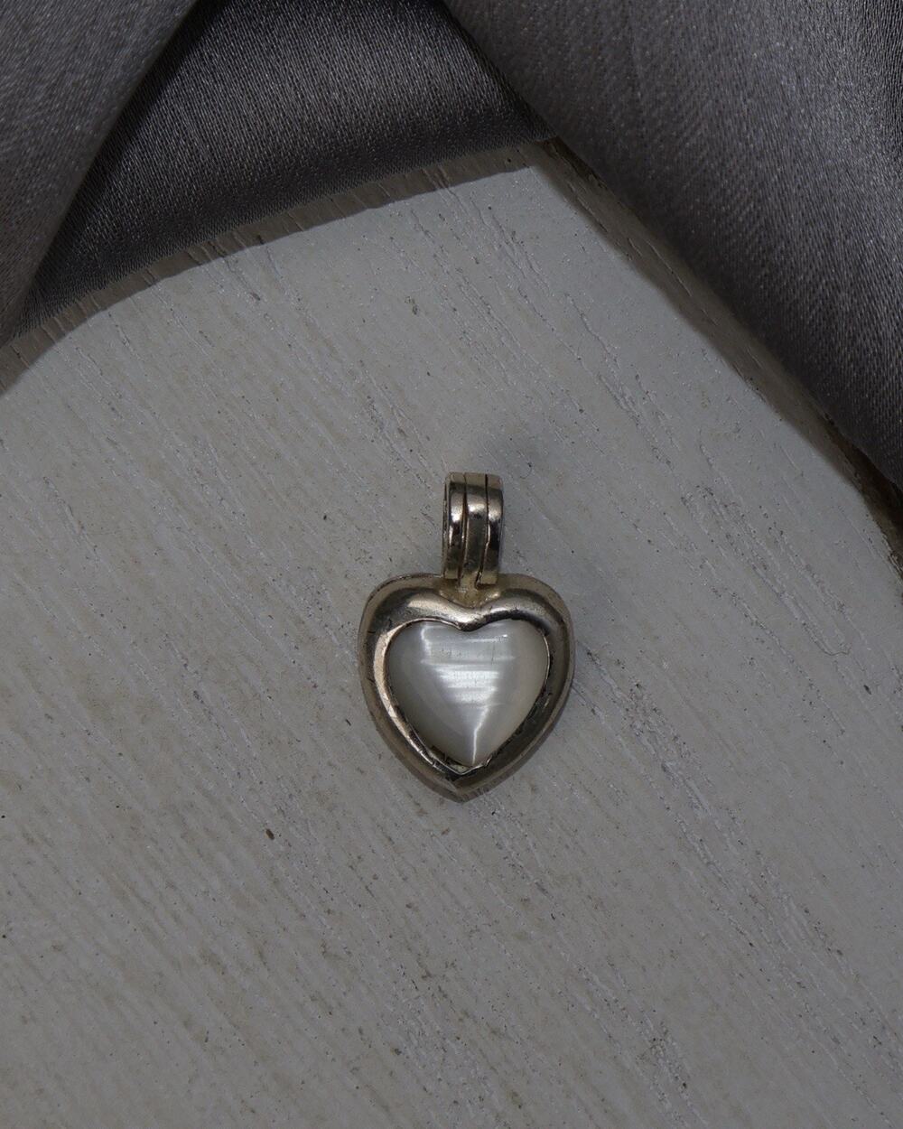 Vintage Sterling Silver Open Puff Heart Pendant 2.2G / 0.6in
